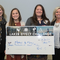 Kelli Damstra, Kayleigh Kibler, and Jamie Platt, with Travus Burton